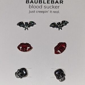 BaubleBar Blood Sucker Earring Set - Black and Red Bnib Ti. LB